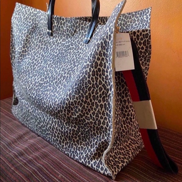Clare V. Cat Leopard Simple Tote Bag W/ Strap - Picture 3 of 3